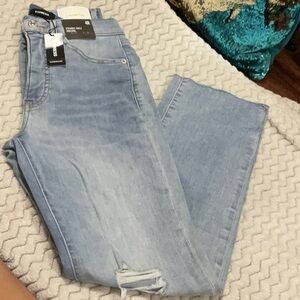 Express mom jeans Light Blue Straight Leg Jeans